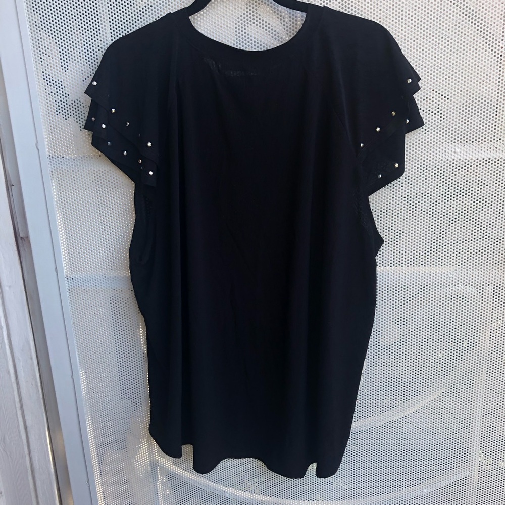 Love Scarlet - Brand New With Tags 🏷️ Black Flutter Sleeve Studded Women's Top